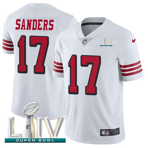 San Francisco 49ers Nike 17 Emmanuel Sanders White Super Bowl LIV 2020 Rush Men Stitched NFL Vapor Untouchable Limited Jersey